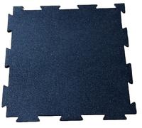 Piastra Pavimento Antitrauma in Gomma, 50cm x 50cm, Spessore 15mm, Puzzle, SBR, Nera