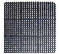 Piastra Pavimento Antitrauma in Gomma, 90cm x 90cm, Spessore 14mm, per Ambienti Umidi, Nera