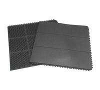 Piastra Pavimento Antitrauma in Gomma, 90cm x 90cm, Spessore 16mm, Nera