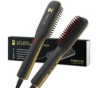 Piastra per Barba per Uomo, Spazzola Lisciante Rotante per Capelli Anti-scottatura, Pettine Professionale in Ceramica Ionica, Display LED a Temperatura Regolabile, Doppia Tensione per Viaggi e Casa