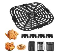 Piastra per barbecue, accessori per friggitrice ad aria calda, griglia per friggitrice ad aria calda con 4 tamponi in gomma, per Instant Pot Vortex Plus 6QT