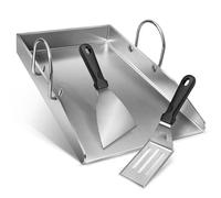 Piastra per barbecue Plancha, regalo per uomini e donne, con 2 spatole per barbecue, spessore 4 mm, in acciaio inox, con manici rimovibili, per barbecue a gas e barbecue a carbonella, 40 x 30 x 4 cm