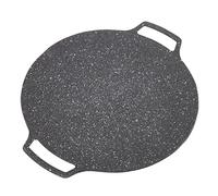 Piastra per Barbecue Rotonda con Manico,Teglia per Barbecue Coreana,Piastra per Barbecue,Antiaderente,Piastra Multifunzionale per Carne, Frittelle, Costolette