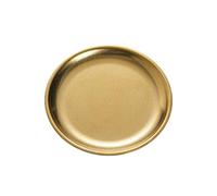 Piastra per barbecue rotonda in acciaio inox tinta unita semplice personalità creativa stoviglie (oro) - medio 17,3 cm