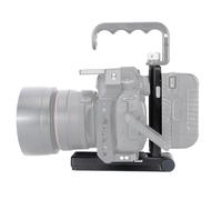 Piastra per batteria 2 in 1 con montaggio a V, a forma di L, pieghevole, con piastra di base Arca-Swiss e piastra standard, doppia piastra a sgancio rapido per fotocamera DSLR