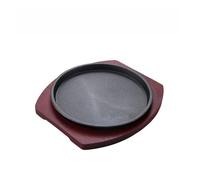 Piastra per bistecca in ferro Piatto for bistecca in ghisa, piatto Teppanyaki, for pasta da barbecue in casa con tagliere in legno, stoviglie artistiche(Color 2,26cm)