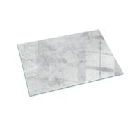 Piastra per camino 100x70 cm cm Design Elegante Rotonda Resistente alle Alte Temperature Protezione del Pavimento di Vetro Temperato Resistente a Scintille - Texture di cemento grezzo