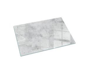 Piastra per camino 100x70 cm cm Design Elegante Rotonda Resistente alle Alte Temperature Protezione del Pavimento di Vetro Temperato Resistente a Scintille - Texture di cemento grezzo
