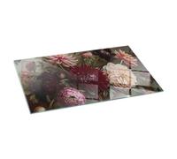 Piastra per Camino di Vetro Temperato 100x50 cm Resistente a Scintille e Graffi Premium Design Elegante e Sicuro Protezione del Pavimento dal Calore - Bouquet di fiori in dettaglio