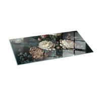 Piastra per Camino di Vetro Temperato 125x50 cm Protezione del Pavimento dal Calore Resistente a Scintille e Graffi Design Elegante e Sicuro Premium - Motivo floreale con farfalle