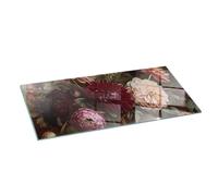 Piastra per Camino di Vetro Temperato 125x50 cm Resistente a Scintille e Graffi Premium Design Elegante e Sicuro Protezione del Pavimento dal Calore - Bouquet di fiori in dettaglio