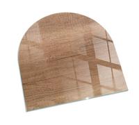 Piastra per camino e stufa 100x100 cm Design Elegante Arco Resistente alle Alte Temperature Protezione del Pavimento di Vetro Temperato Resistente a Scintille - Modello in legno naturale