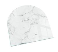 Piastra per camino e stufa 100x100 cm Resistente alle Alte Temperature Protezione del Pavimento Design Elegante Arco Resistente a Scintille di Vetro Temperato - Motivo marmoreo con venature