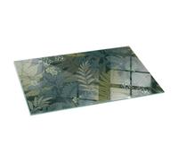 Piastra per camino e stufa 140x70 cm cm Design Elegante Rotonda Resistente alle Alte Temperature Protezione del Pavimento di Vetro Temperato Resistente a Scintille - Motivi vegetali con farfalle