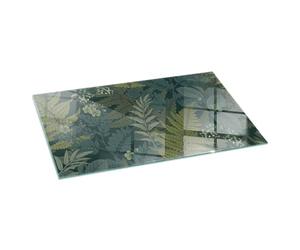 Piastra per camino e stufa 140x70 cm cm Design Elegante Rotonda Resistente alle Alte Temperature Protezione del Pavimento di Vetro Temperato Resistente a Scintille - Motivi vegetali con farfalle