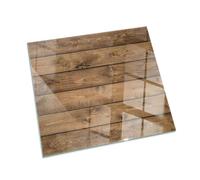 Piastra per camino e stufa 50x50 cm Quadrato Resistente a Scintille Resistente alle Alte Temperature di Vetro Temperato Protezione del Pavimento Design Elegante - Tavola di legno con venature