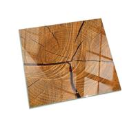 Piastra per camino e stufa 50x50 cm Resistente alle Alte Temperature Resistente a Scintille Design Elegante Protezione del Pavimento di Vetro Temperato Quadrato - Venatura del legno