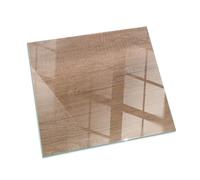 Piastra per camino e stufa 60x60 cm Design Elegante Quadrato Resistente alle Alte Temperature Protezione del Pavimento di Vetro Temperato Resistente a Scintille - Modello in legno naturale