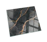 Piastra per camino e stufa 60x60 cm Quadrato Resistente a Scintille Resistente alle Alte Temperature di Vetro Temperato Protezione del Pavimento Design Elegante - Marmo elegante con venature
