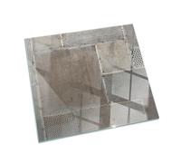 Piastra per camino e stufa 60x60 cm Resistente alle Alte Temperature Resistente a Scintille Design Elegante Protezione del Pavimento di Vetro Temperato Quadrato - Modello di lamiera forata
