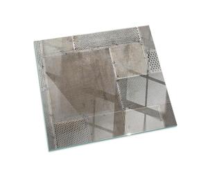 Piastra per camino e stufa 60x60 cm Resistente alle Alte Temperature Resistente a Scintille Design Elegante Protezione del Pavimento di Vetro Temperato Quadrato - Modello di lamiera forata