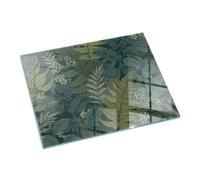 Piastra per camino e stufa 80x60cm Design Elegante Rettangolare Resistente alle Alte Temperature Protezione del Pavimento di Vetro Temperato Resistente a Scintille - Motivi vegetali con farfalle