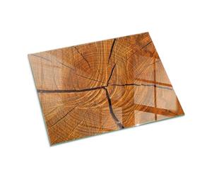 Piastra per camino e stufa 80x60cm Resistente alle Alte Temperature Resistente a Scintille Design Elegante Protezione del Pavimento di Vetro Temperato Rettangolare - Venatura del legno