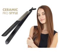 BEPER P301PIS200 Piastra per capelli in ceramica, Piastra lisciante a 6 livelli di temperatura, Riscaldamento rapido fino a 230°, Cavo girevole a 360°, Spegnimento automatico, Blocco piastre, Nero