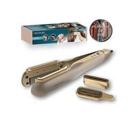 PIASTRA PER CAPELLI CECOTEC AirLisse 2in1 ForceDry Cinnamon, Piastre ceramiche, Beige, Oro, Potenza 50 W, Rivestimento in Ceramica, Temperatura max 230 °C, Si riscalda in 60 s