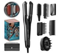 Cecotec Piastra per Capelli con Aria con 6 Accessori AirLisse 6in1 Premium. 112000RPM, Flusso Aria 13m/s, Funzione Plasma, Elimina Crespo, Motore Brushless, Spazzola Inclusa, Custodia in Pelle