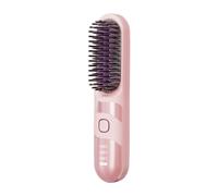 Piastra per capelli cordless, pettine riscaldata portatile, pennello per piastra per capelli, pennello per stile ionico ricaricabile USB compatto e adatto ai viaggi per donne e uomini