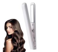 Piastra Per Capelli E Arricciacapelli Portatile - Piastra Per Capelli Senza Fili In Ferro Pi-atto 2 In 1 | Piastra Per Capelli In Ferro Arricciacapelli Senza Fili In Ceramica Per Donne (Bianco)
