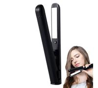 Piastra Per Capelli E Arricciacapelli Portatile - Piastra Per Capelli Senza Fili In Ferro Pi-atto 2 In 1 | Piastra Per Capelli In Ferro Arricciacapelli Senza Fili In Ceramica Per Donne E Ragazze(Nero)