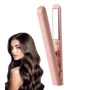 Piastra Per Capelli E Arricciacapelli Portatile - Piastra Per Capelli Senza Fili In Ferro Pi-atto 2 In 1 | Piastra Per Capelli In Ferro Arricciacapelli Senza Fili In Ceramica Per Donne E Ragazze(Rosa)