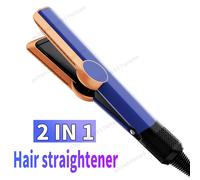 Piastra per capelli e asciugacapelli 2 IN 1 Piastra per capelli a umido/secco Nessun danno al calore con flusso d'aria ad alta velocità Strumento per lo styling Regalo per le donne Blue Straightener