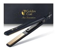 Piastra per Capelli Golden Curl - 5 Anni di Tranquillità - Piastra Professionale 2 in 1 per Lisciare e Arricciare i Capelli - Ferro Hair Straightener Lisciante e a Onde (Oro)