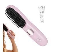 Piastra per capelli in ceramica, riscaldata, senza fili, ricaricabile tramite USB, materiale durevole, pettine in ceramica, pettine a coda lunga, strumento per lo styling dei capelli per ragazze