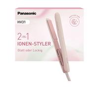 Panasonic EH-HV31-P503 Styler Ionico 2-in-1, Piastra e Arricciacapelli, 5 Temperature fino a 210°C, Piastre 3D, Blocco Viaggio, Tensione Automatica, Rosa Fragola