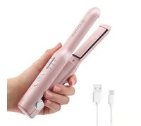 Piastra per capelli piccola, portatile, senza fili, per viaggi e ritocchi in movimento per capelli corti e frangia (ricaricabile)