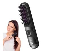 Piastra per capelli portatile, piastra per capelli piccoli,Pennello multifunzionale Curler - Rivegno a crema a cordone ionico a cordone 2 in 1 antiscalda per tutti i tipi di capelli