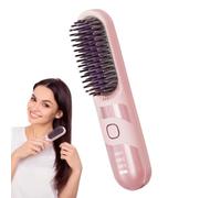 Piastra per capelli portatile, piastra per capelli piccoli,Pennello per bombole per uso domestico - Rivegno a crema a cordone ionico a cordone 2 in 1 antiscalda per tutti i tipi di capelli