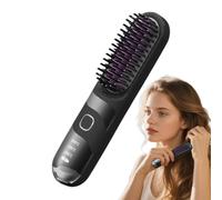 Piastra per capelli ricaricabili, piastra per capelli cordless, Pennello per le donne, Rivegno a crema a cordone ionico a cordone 2 in 1 antiscalda per tutti i tipi di capelli