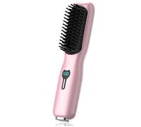 Piastra per capelli senza fili 8x2x2" Spazzola lisciante in ceramica a riscaldamento rapido con temperatura regolabile e pettine 3D Piastra per capelli portatile ricaricabile tramite USB senza fili
