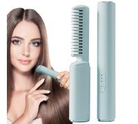 Piastra per capelli - Spazzola lisciante da 7,3 pollici, set di spazzole ad aria calda riutilizzabili, pettine riscaldante ricaricabile | Mini spazzola per capelli a riscaldamento rapido e robusto,