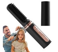 Piastra per capelli - Spazzola riscaldata | Strumento di riscaldamento: sollevamento della corona levigante ionico, toelettatura da viaggio compatta e senza fili per viaggi a casa, styling quotidiano