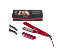 Piastra per Capelli TITANIUM RUBINO in nano ceramica per stiratura impeccabile per capelli fini spessi o ingestibili regolatore di temperatura da 80°C a 230°C RUBINO rosso