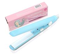 Piastra per capelli viaggio, 4 Colori 2 in 1 Mini Piastra per Capelli in Ceramica Tormalina Piastra Bellezza Ferro Piatto Friser Riscaldamento (Blu)