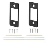 Piastra per catenacci con design a foro grande, per risolvere problemi di disallineamento e attacco, materiale per una maggiore sicurezza e affidabilità (2 pezzi, nero)