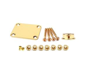 Piastra per collo per chitarra elettrica a 4 fori con viti in metallo rotondo per chitarra con giunto posteriore piastra di montaggio kit di ricambio