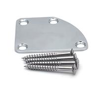 Piastra per collo per chitarra semi rotonda Piastra di montaggio posteriore con 4 viti per chitarra elettrica Parti di basso Kit di ricambio Piastra per collo per chitarra curva 4 fori Semi Round Neck